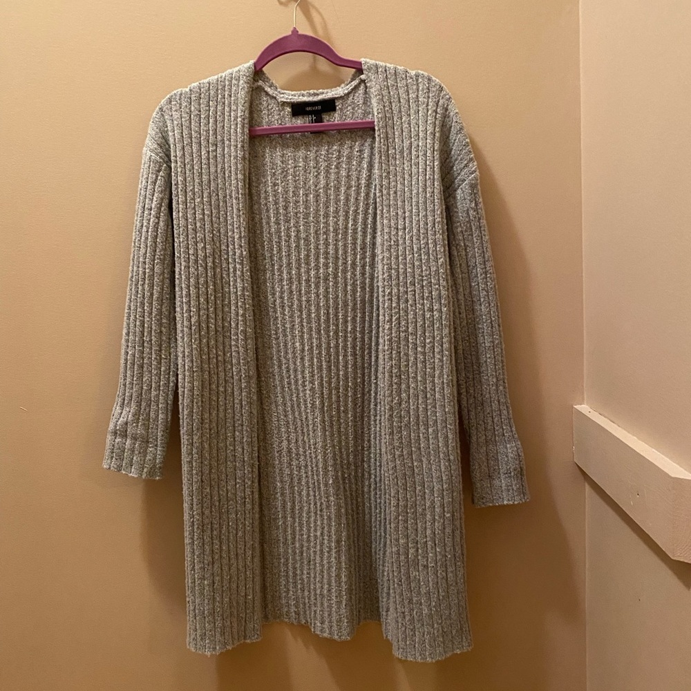 Forever21 long gray cardigan